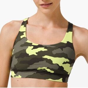 Lululemon Energy Sports Bra Sz 10 in Heritage 365 Camo Crispin Green Multi